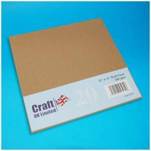 Craft UK - 12 X 12 Kraft Card 20 pck