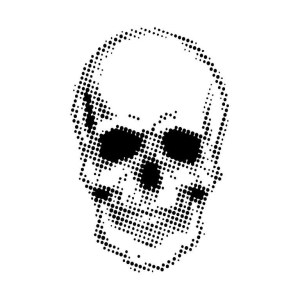 CE Stencil By Andy Skinner - 7x7 - Half Tone Skull