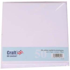 Craft UK - DL White Cards & Envelopes 50 pck