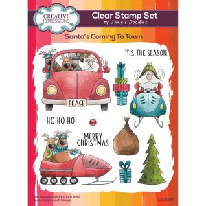 Creative Expressions - Santa's Coming To Town - 6 in x 8 in Clear Stamp Set