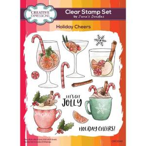 Creative Expressions - Jane’s Doodles - Holiday Cheers - 6 in x 8 in Clear Stamp Set