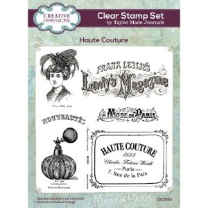 Creative Expressions Taylor Made Journals - Haute Couture - 6 in x 8 in Clear Stamp Set