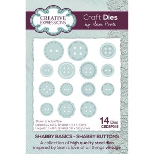 Creative Expressions - Sam Poole - Shabby Basics - Shabby Buttons