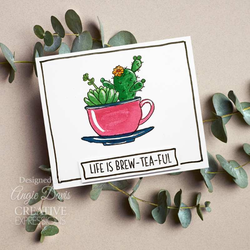 Creative Expressions - Jane’s Doodles - Tea-riffic - 6 in x 8 in Clear Stamp Set - Image 3