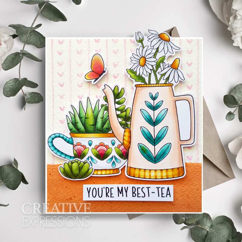 Creative Expressions - Jane’s Doodles - Tea-riffic - 6 in x 8 in Clear Stamp Set - Image 4