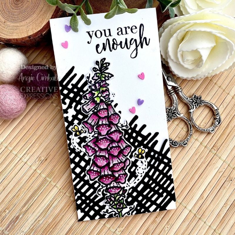 Creative Expressions - Sam Poole - Foxglove and Bees 6 in x 4 in Clear Stamp Set - Image 3