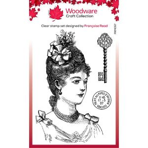 Woodware - Clear Singles - Vintage Lady 3 in x 4 in Stamp