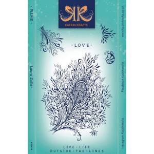 Katkin Krafts -  Plume -  6 in x 8 in Clear Stamp Set