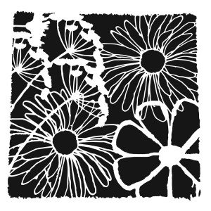 TCW- 12x12 Stencil Framed Flowers