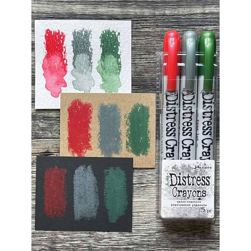 Pigmentové pastely - Distress Crayons Set Holiday Pearl Set 4 Tim Holtz Ranger