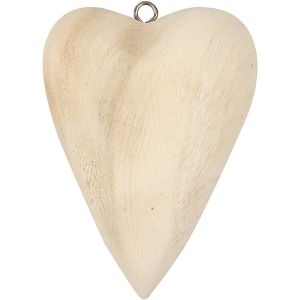 Hanging wooden heart-11.5x8.5x3 cm