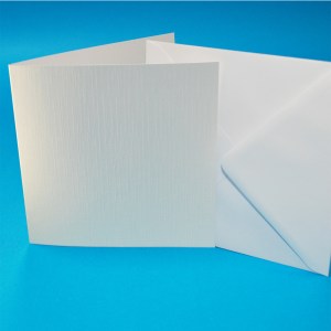 Craft UK - 6x6" White Linen Card Blanks & Envelopes 300gsm
