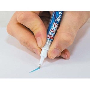 Stix2 - 2 In 1 Glue Pen Rolling Ball Blue Dries Clear . Pump Action Fine Tip