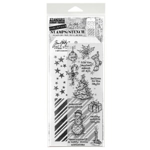 Tim Holtz - Stampers Anonymous - Tattered Christmas Stamp & Stencil set
