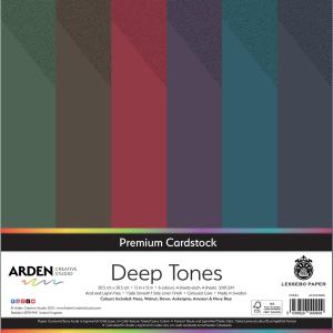 Arden Creative Studio -  Premium Cardstock -  Deep Tones 12in x 12in 300gsm 24 Pack