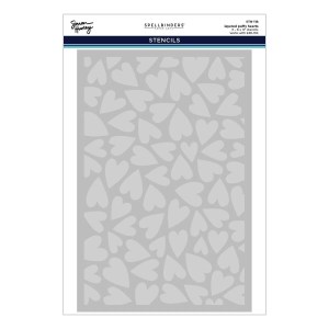 Layered puffy hearts stencil by Simon Hurley