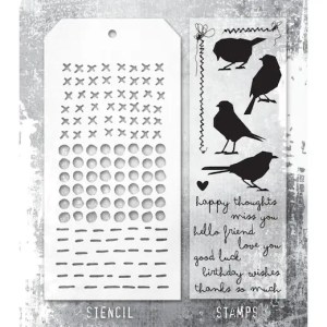 Tim Holtz Mixed Media Stamps & Stencil - Silhouette Birds