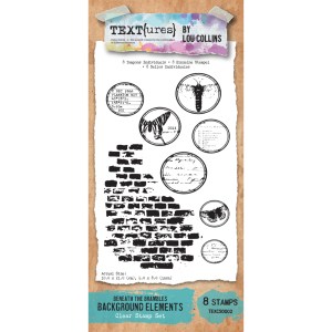 TEXT{ures} Beneath the Brambles Background Elements 4in x 8in Clear Stamp Set