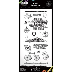 Arden Creative Studio Maker Series Seek More 4in x 8in Clear Stamp Set