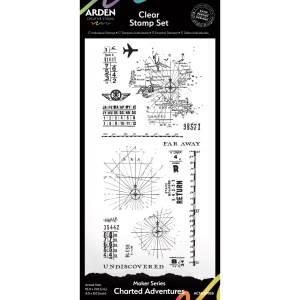 Arden Creative Studio Maker Series Charted Adventures 4in x 8in Clear Stamp Set