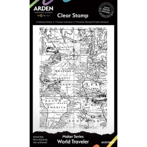 Arden Creative Studio Maker Series World Traveler 4in x 6in Background Stamp