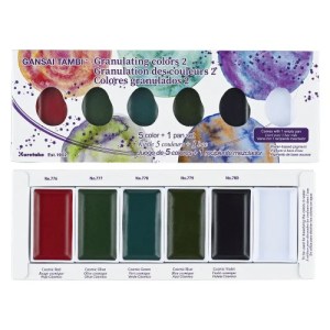 Kuretake Gansai Tambi Watercolours - Granulating colours - set of 5 - Set 2