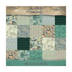 Tim Holtz - Idea-ology - Palette Collection: Teal 8x8" Papers