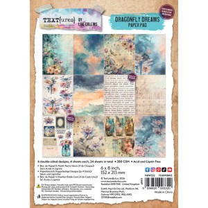 TEXT{ures} Dragonfly Dreams 6in x 8in Paper Pad