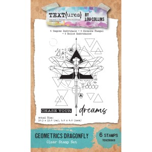 TEXT{ures} Geometrics Dragonfly 4in x 6in Clear Stamp Set