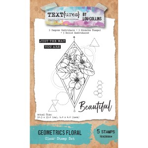 TEXT{ures} Geometrics Floral 4in x 6in Clear Stamp Set