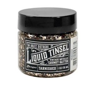 Tim Holtz Distress Liquid Tinsel Glitter 1oz (29ml) - Chunky Tarnished by Tim Holtz